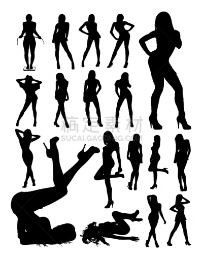 女人,大特写,成年的,苗条,人,女孩,形状,黑色,剪影,奉承