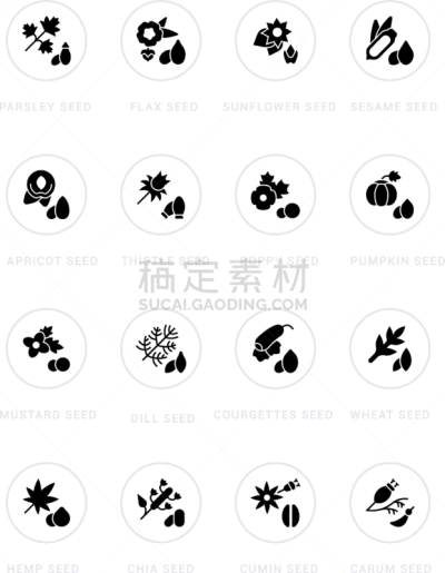 set simple icons seeds