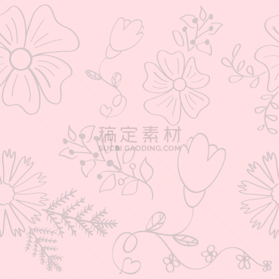 绘画插图,四方连续纹样,叶子,矢量,纹理,花朵,背景,自然美,花,重复