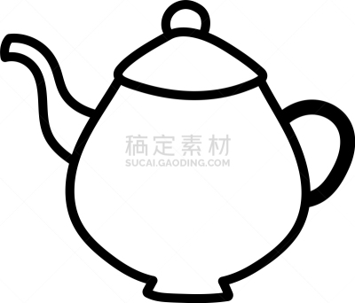 茶壶,把手,线条,一个物体,分离着色,茶,饮料,传统,热,厨房器具