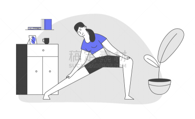 woman doing stretching or yoga exercises at home