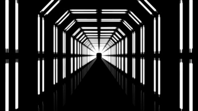 白霓虹灯隧道