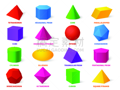 知识,彩色图片,组物体,三维图形,圆锥,形状,金字塔形,矢量,圆柱体,简单