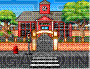 crosswalk and traffic light in front school