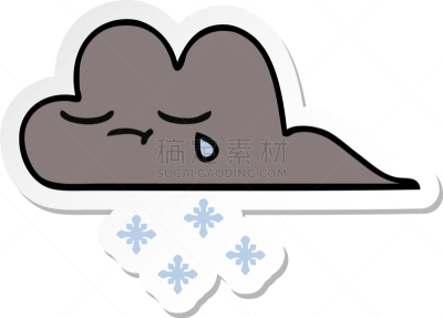 可爱的,暴风雨,云,雪,标签,动画片,艺术品,矢量,图像,棍