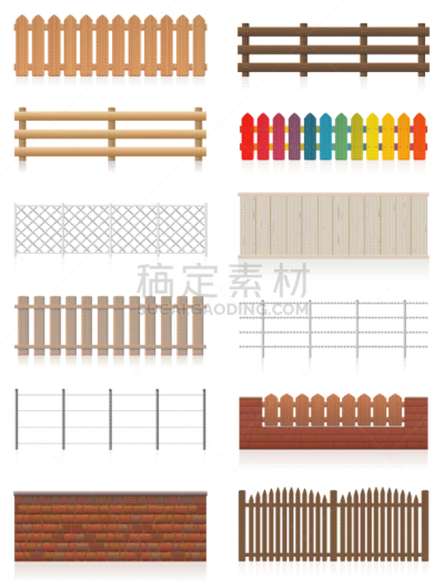 白色背景,网栅栏,墙,牧场,栏杆,电,矢量,绘画插图,木制,尖栅栏