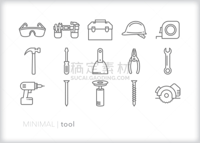 工具,图标集,线条,轮廓,木工,建筑业,图像,绘画插图,矢量,水平画幅