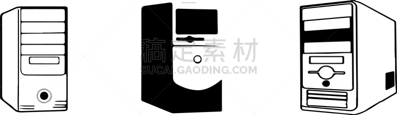 公文包,计算机,白色背景,计算机图标,白色,灰色,黑色,概念,顺序,技术