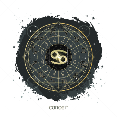 星座,巨蟹座,标志,摇滚乐,绘画插图,行星,算命,圆形,几何学,式样