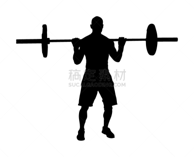 weightlifter in gym silhouette sportsman
