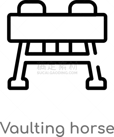 outline vaulting horse icon isolated black simple