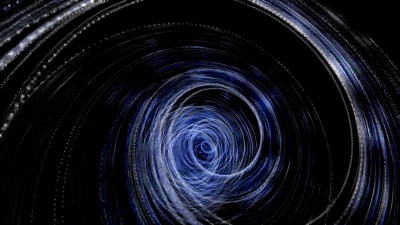 带有粒子条纹对象的未来动画在慢动作中，循环高清