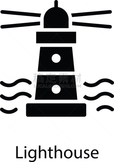 灯塔楼,矢量,符号,图像,海洋,塔,方向,建造