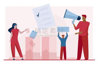 表格,商业广告标志,背景分离,检查表,候选人,现代,女人,活动家,背景,绘画插图