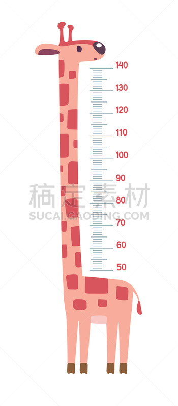 高度表,标签,计量器,长颈鹿,墙,可爱的,几何形状,比例,测量工具,长的