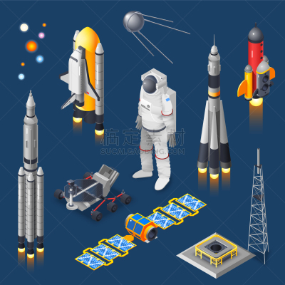 太空,华丽的,概念,矢量,街道,行星,顺序,收集,失重,构图