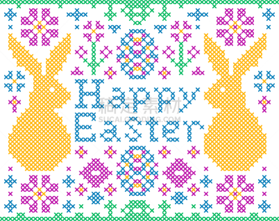 cross stitch easter card