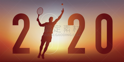2020,网球运动,著名网球运动员,绘画插图,得分,个人备忘录,纪录保持者,事件,贺卡,运动