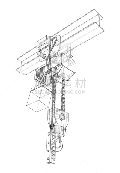 轮廓,提举,矢量,概念,滑车,制造机器,蓝图,建筑业,设备用品,草图
