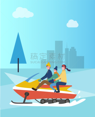 家庭,公园,雪上汽车运动,人,运动,母亲,父亲,迅速,霜,休闲