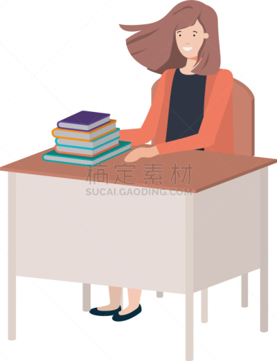 书桌,椅子,女人,书,教科书,文字,座位,坐,教育,读书