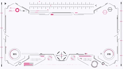 带有HUD和信息图表元素的未来用户界面。