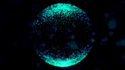 散焦绿色球体粒子动画