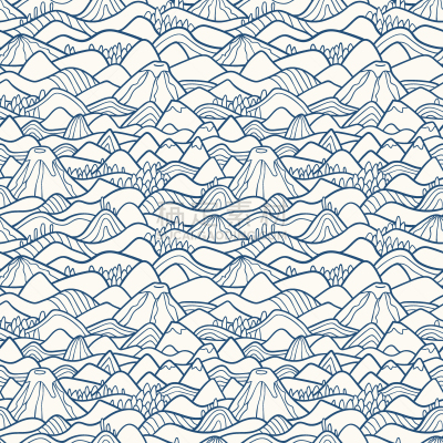 四方连续纹样,绘画插图,山,矢量,田地,式样,地形,背景,色彩鲜艳,树
