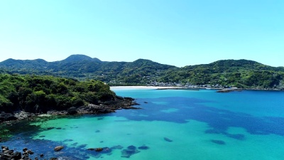 蓝色海滩的景观