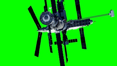 空间站和宇航员在绿幕上。你可以在我的作品中找到完整的场景。