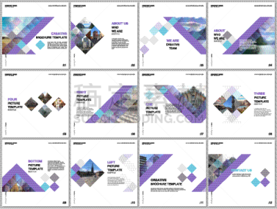 minimal brochure templates with colorful cubes
