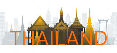 单词,泰国,著名景点,城市天际线,文字,传统,国内著名景点,旅途,导游,绘画插图