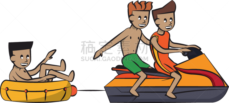 水,极限运动,分离着色,动画片,人,男人,女孩,户外,夏天,日落