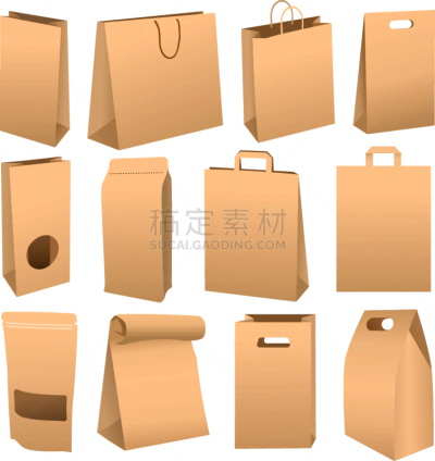纸袋,分离着色,白色背景,商务,食品,品牌名称,礼物,组图,布置,打包