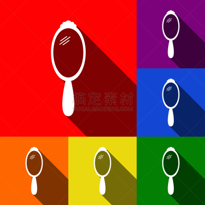 手镜,标志,平坦的,计算机图标,分离着色,闪亮的,纤维光学,图像,速成食品,小的