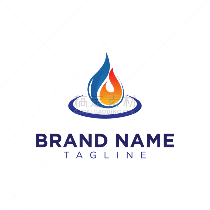 water drop fire oil gas logo