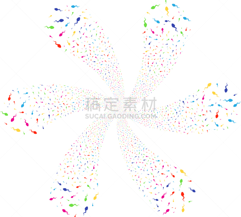 螺线,抽象,精子,卵子,迷幻色,多色的,图像,矢量,花