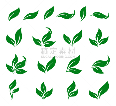 分离着色,叶子,绿色,抽象,计算机图标,式样,生物学,蔬菜,素食,清新