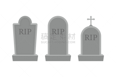 古老的,墓碑,扁平化设计,墓穴,破碎的,图标,怪异,灰色