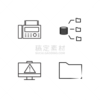 轮廓,商务,符号,极简构图,白色,分离着色,数据,打印机,计算机,布置