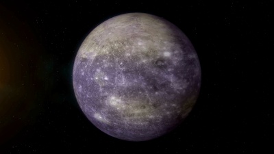 真实的行星水星在深空旋转。