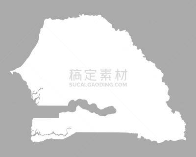 塞内加尔,白色,分离着色,矢量,图像