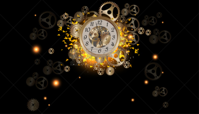 矢量,绘画插图,钟,午夜,黄金,华贵,嵌齿,高雅,华丽的,2020