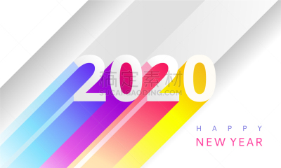 2020,极简构图,新年,彩色图片,日历,活力,商务,事件,问候