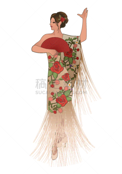 披肩,女人,边缘现象,西班牙,衣服,传统,红色,人,热情