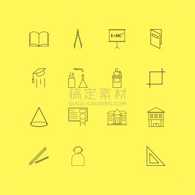 轮廓,直的,图标集,计算机图标,书,长方形,铅笔,图书馆,教育,演讲