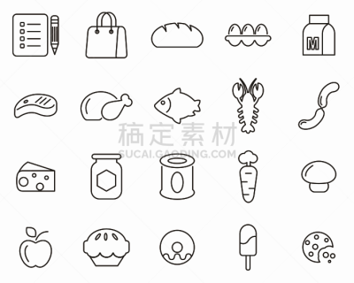 细的,计算机图标,购物清单,黑白图片,线条,巨大的,意大利辣香肠,背景分离,铅笔,简单