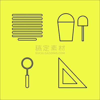 直的,图标集,矢量,三角板,图像,标志,石洞壁画