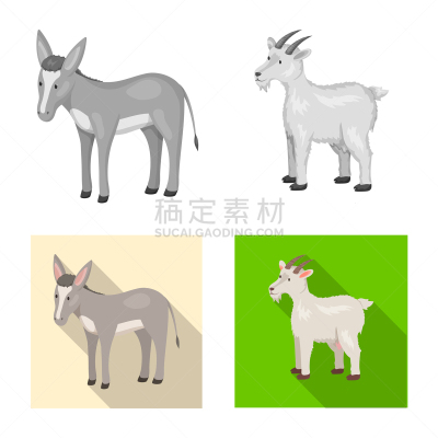 图标,厨房,可爱的,农业,食品,骡子,山羊,设计,布置