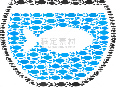 鱼缸,鱼类,计算机图标,水下,多样,图像,矢量,抽象拼贴画,构图